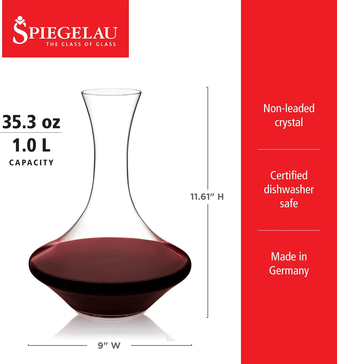 Spiegelau Dekanter Rotwein und Weisswein 1 Liter, Authentis, 7240257, Weinkaraffe aus Kristallglas,