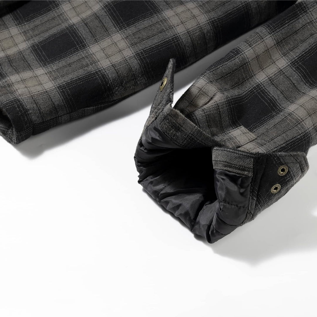 Coevals Club Herren Flanell Jacke Hemd Sherpa Holzfällerhemd Flanellhemd Langarm Kariertes Druckknöp