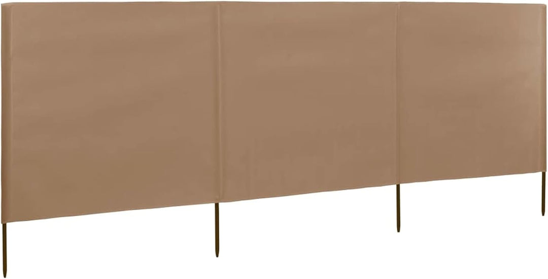 Strand-Windschutz, 3 Paneele, Stoff, Grau, Taupe, 400 x 80 cm, Zelt, Camping, Sonnenschutz, Privatsp
