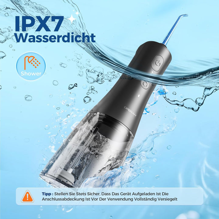 Operan Munddusche Kabellos, Tragbar Elektrische Zahndusche, 300ML Oral Irrigator Munddusche Testsieg