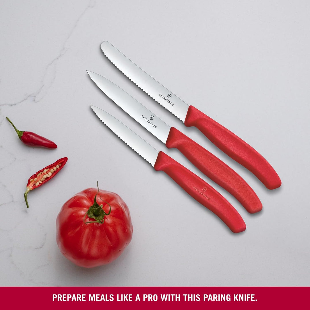 Victorinox Swiss Classic Küchenmesser Set, 3teilig, Gemüse-, Tomaten- und Frühstücksmesser, Rostfrei