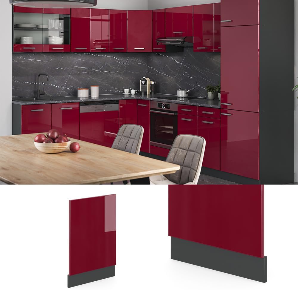 Vicco Frontblende R-Line, Rot/Anthrazit, 45 cm ohne Arbeitsplatte Rot Frontblende 45 cm, Rot Frontbl