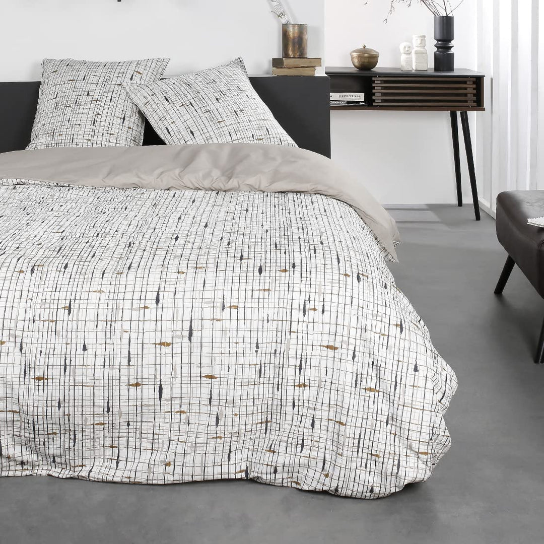 Today Bettwäsche für Doppelbett, 220 x 240 cm, Baumwolle, Bedruckt, Sunshine 7,23 cm, Beige Jumeau B