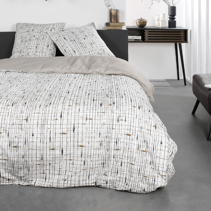 Today Bettwäsche für Doppelbett, 220 x 240 cm, Baumwolle, Bedruckt, Sunshine 7,23 cm, Beige Jumeau B