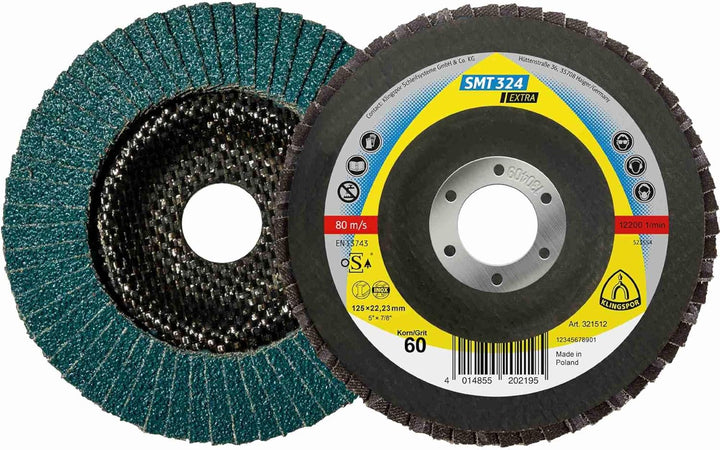 Klingspor 321512 SMT 324 EXTRA, Schleifmop Scheibe EXTRA, Verpackungseinheit 10, 125X22,23, 40 x for