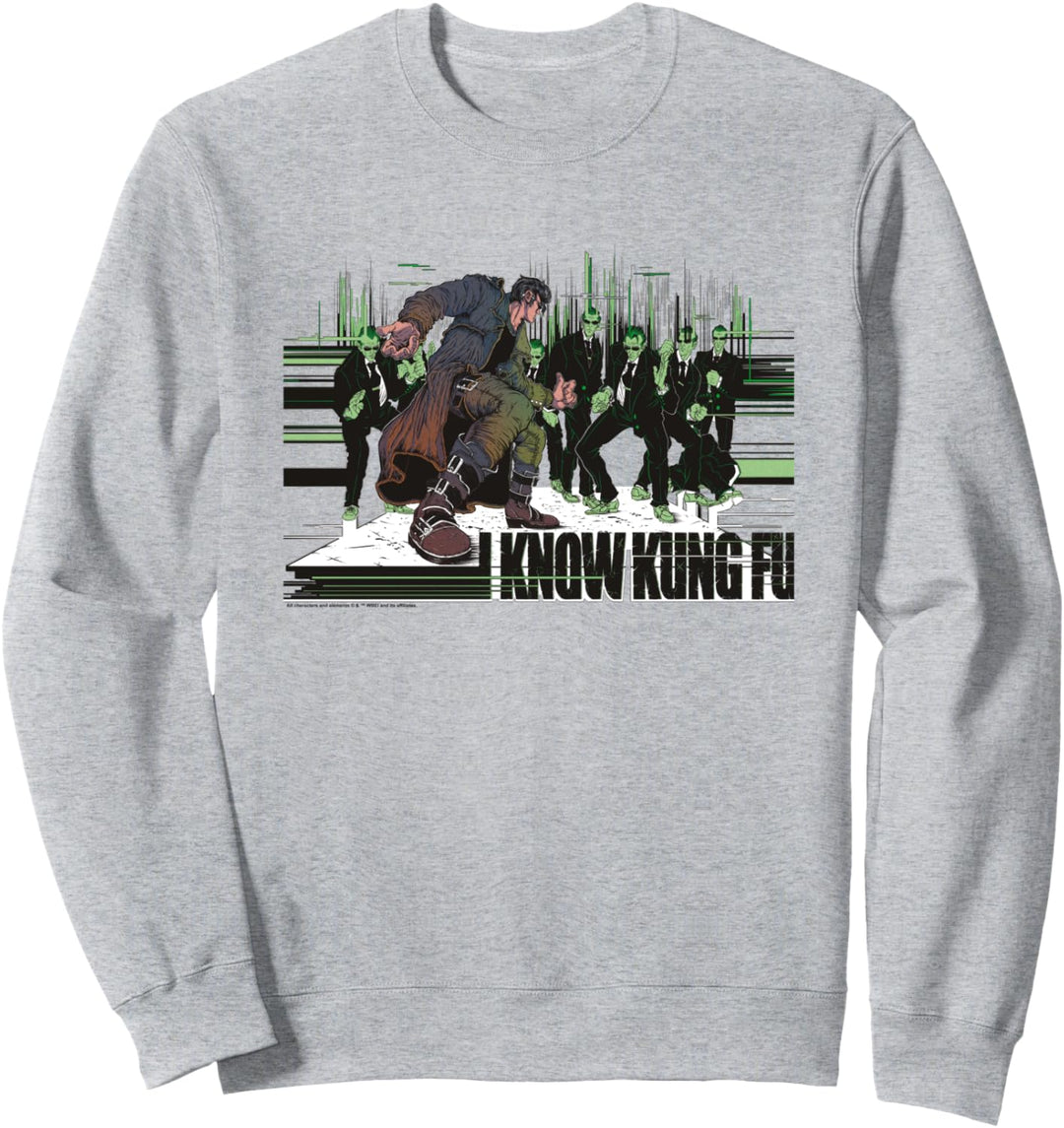 WB 100: The Matrix Neo And Agent Smith I Know Kung Fu Sweatshirt
