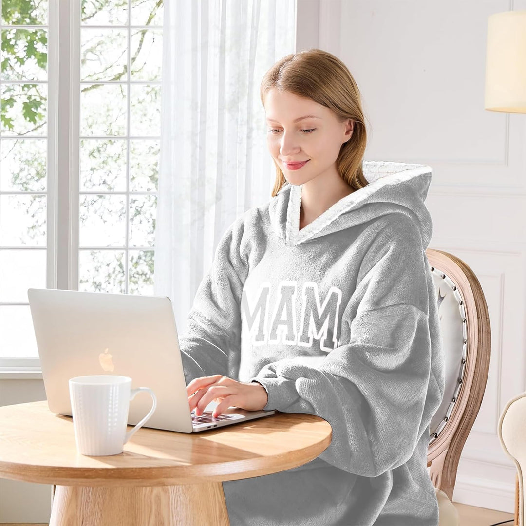 Muttertagsgeschenke für Mama, Hoodie Decke mit Ärmeln Mama Geschenk zum Muttertag Weihnachten Geburt