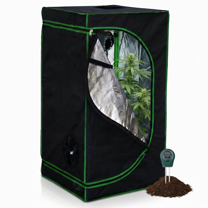 Mucola Growzelt 60x60x120 cm Set mit 3-in-1 Messgerät Zuchtzelt für Hydrokulturen zur Pflanzenzucht