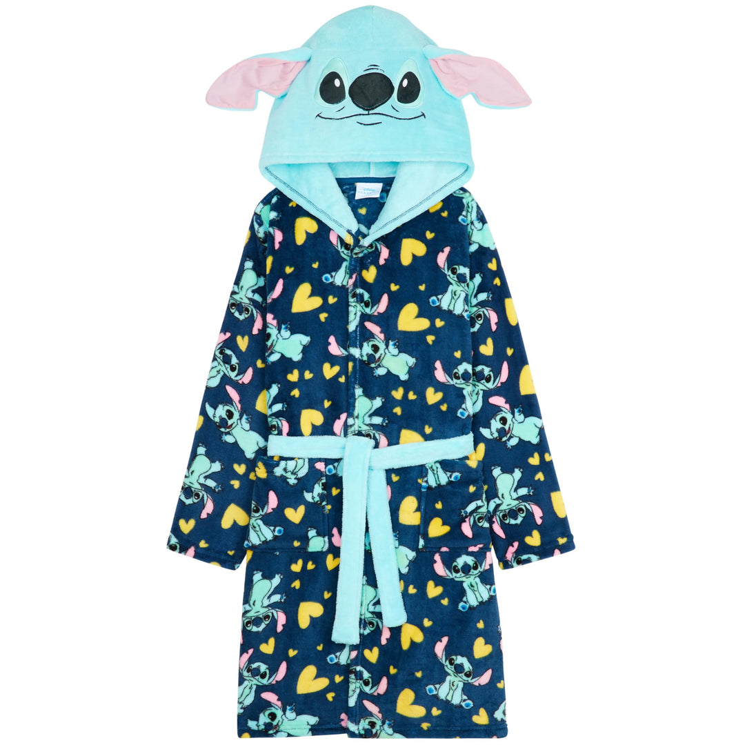 Get Trend Bademantel Mädchen, Flauschig mit Prints von Stitch und Angel, Barbie, Disney Prinzessinne