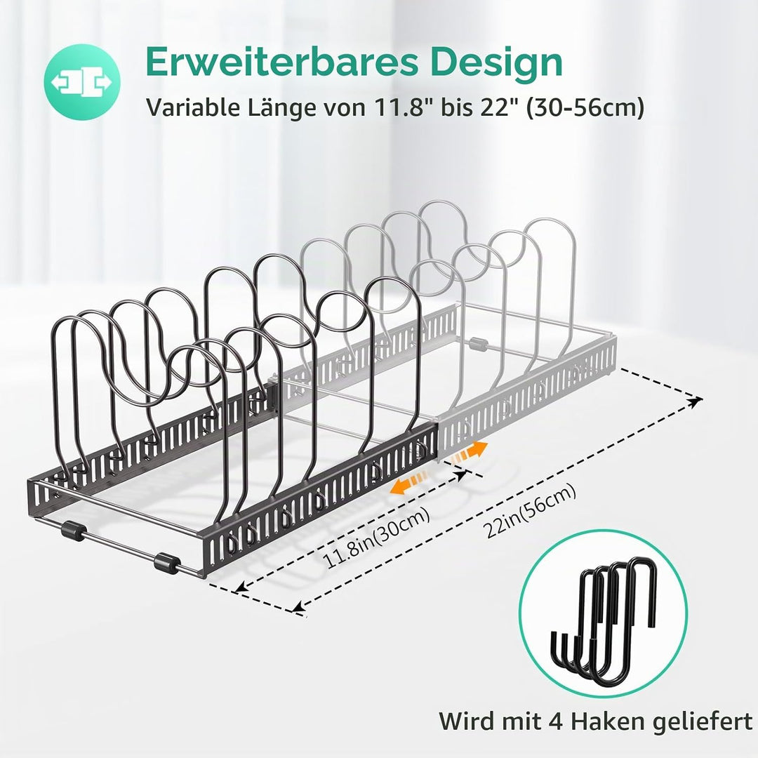 Puricon Deckel und Pfannenhalter Topfdeckelhalter Pfannen Aufbewahrung Topf Organizer Pan Rack für K