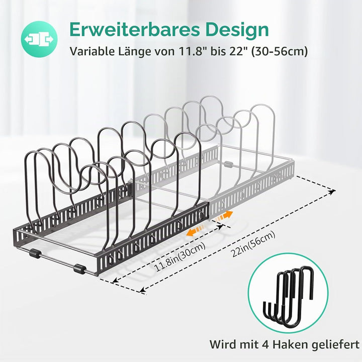 Puricon Deckel und Pfannenhalter Topfdeckelhalter Pfannen Aufbewahrung Topf Organizer Pan Rack für K