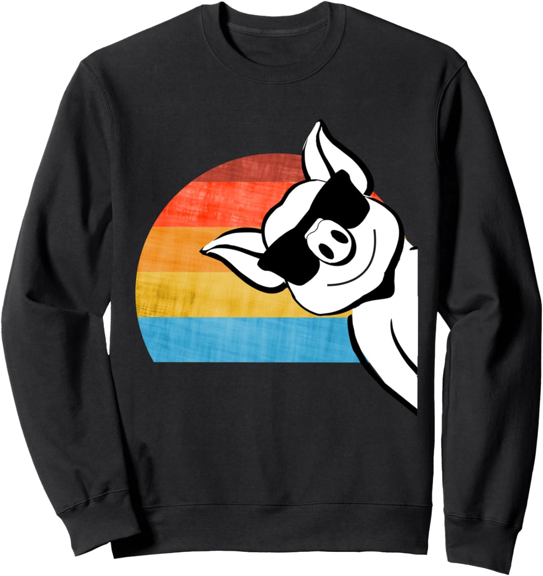 Lustiges Schwein mit Sonnenbrille Sweatshirt