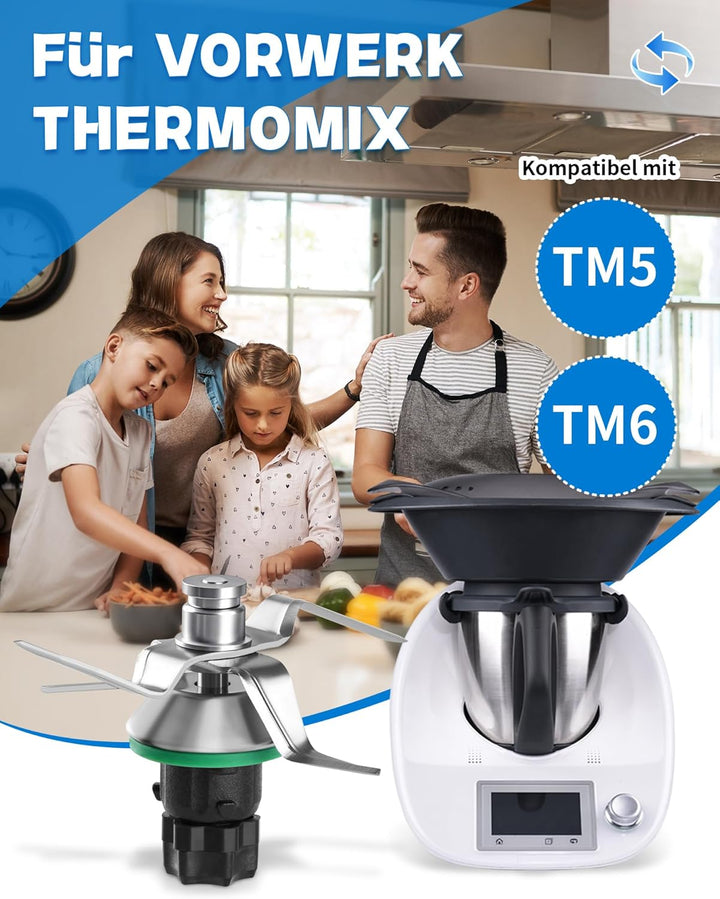 TM5 TM6 Messer für Thermomix Edelstahl Ersatzmesser Kompatibel mit Vorwerk TM5 TM6 TM7, Mixmesser mi