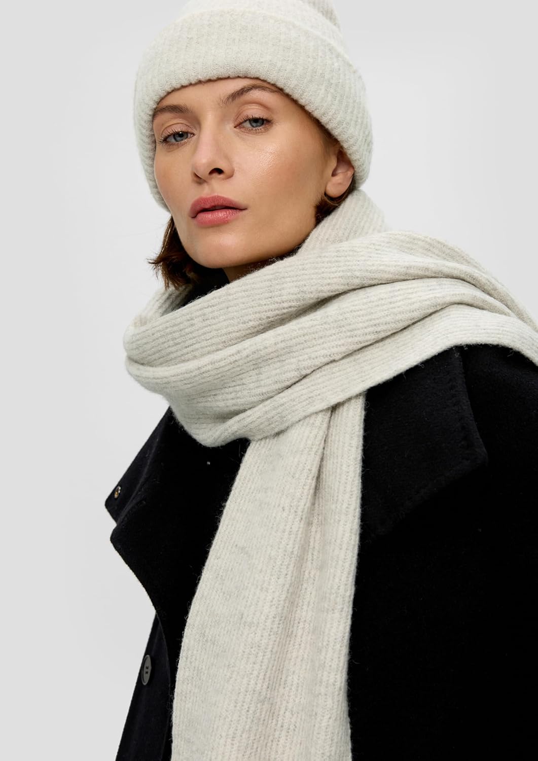 s.Oliver BLACK LABEL Damen Schal Einheitsgrösse Grau, Einheitsgrösse Grau