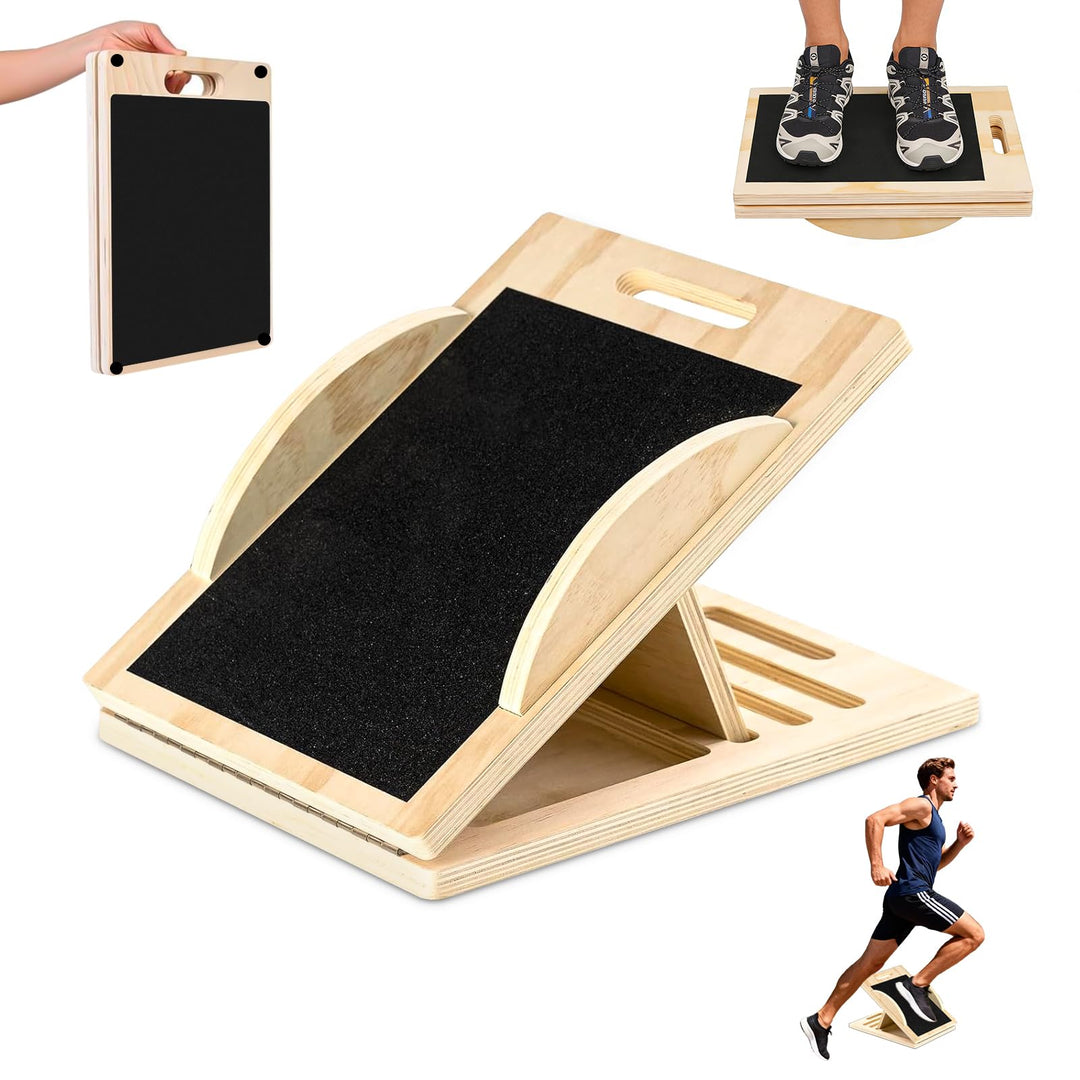 HA BIN Schrägbrett und Slant Board Holz, Verstellbares Slant Board 25°-40°, 1.8 cm Dicke der Holzpla