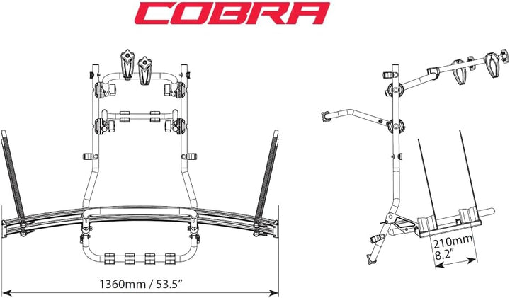 Portabici Posteriore COBRAP per 2 E-Bike Acciaio Argento