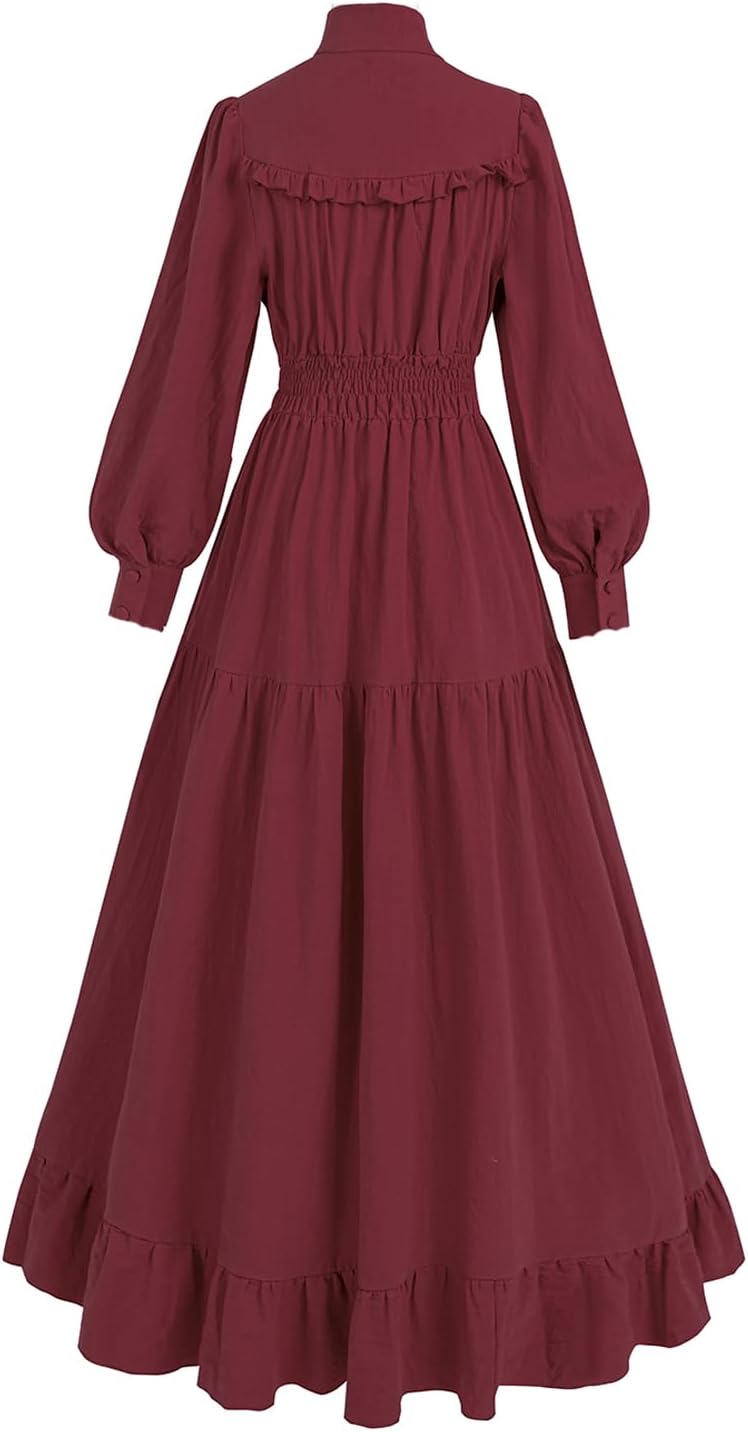 CR ROLECOS Viktorianisches Kleid Gothic Mittelalter Vintage Edwardianisches Kleid Damen Karneval Fre