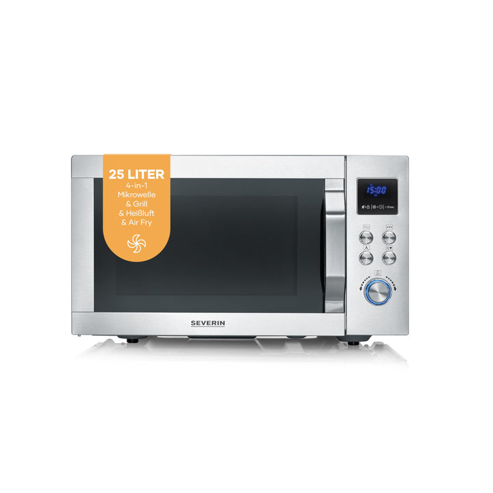 SEVERIN 4-in-1 Mikrowelle „Crispy Wave“, Heissluft-Funktion bis 230°C, Heissluftfritteuse, Mikrowell
