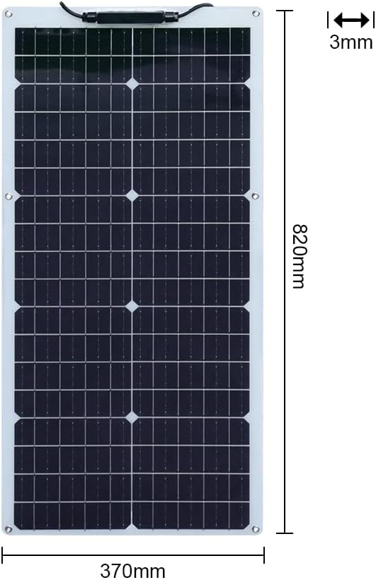50W Solarpanel Flexibel 12V Monokristallines Solarpanel, Flexible Solarmodule mit Kabel für Wohnmobi