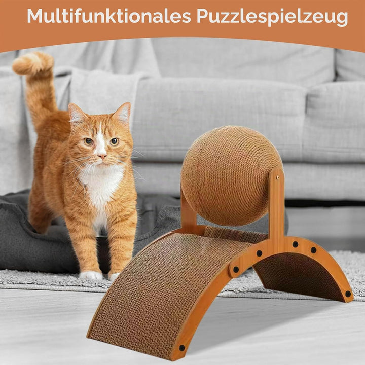 Kratzball Für Katzen - Kratzbrett - Interaktives Katzenspielzeug Mit Wellpappe Vertikaler Kratzbrett