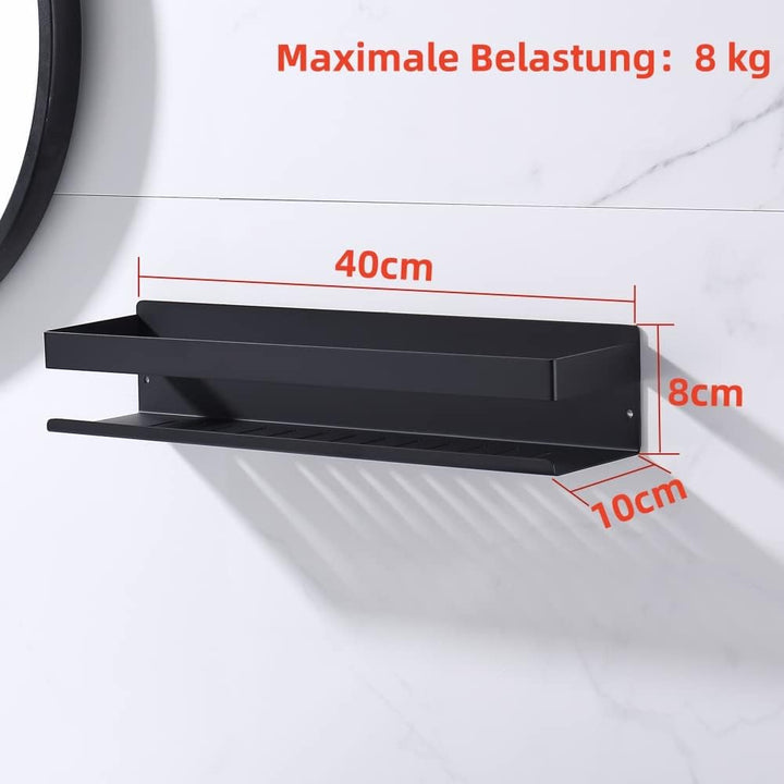 KigKog® Duschablage ohne Bohren Matt Schwarz, Duschregal Wandmontage Edelstahl Rostfreier Duschkorb