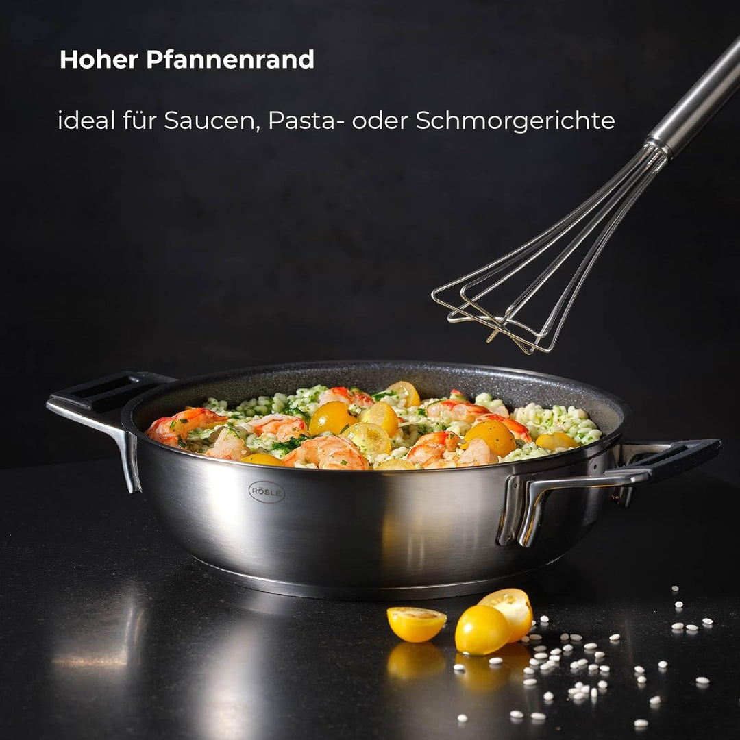 RÖSLE SILENCE PRO ProResist Servierpfanne, Antihaft & Robust - Ø 28 cm, Hitzebeständig bis 160 °C, K