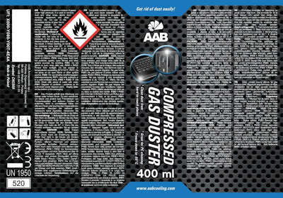 AAB Reinigungsspray 9 x 400ml, Druckluftreiniger, Druckluft aus der Dose, Für Tastatur, PC, Keyboard