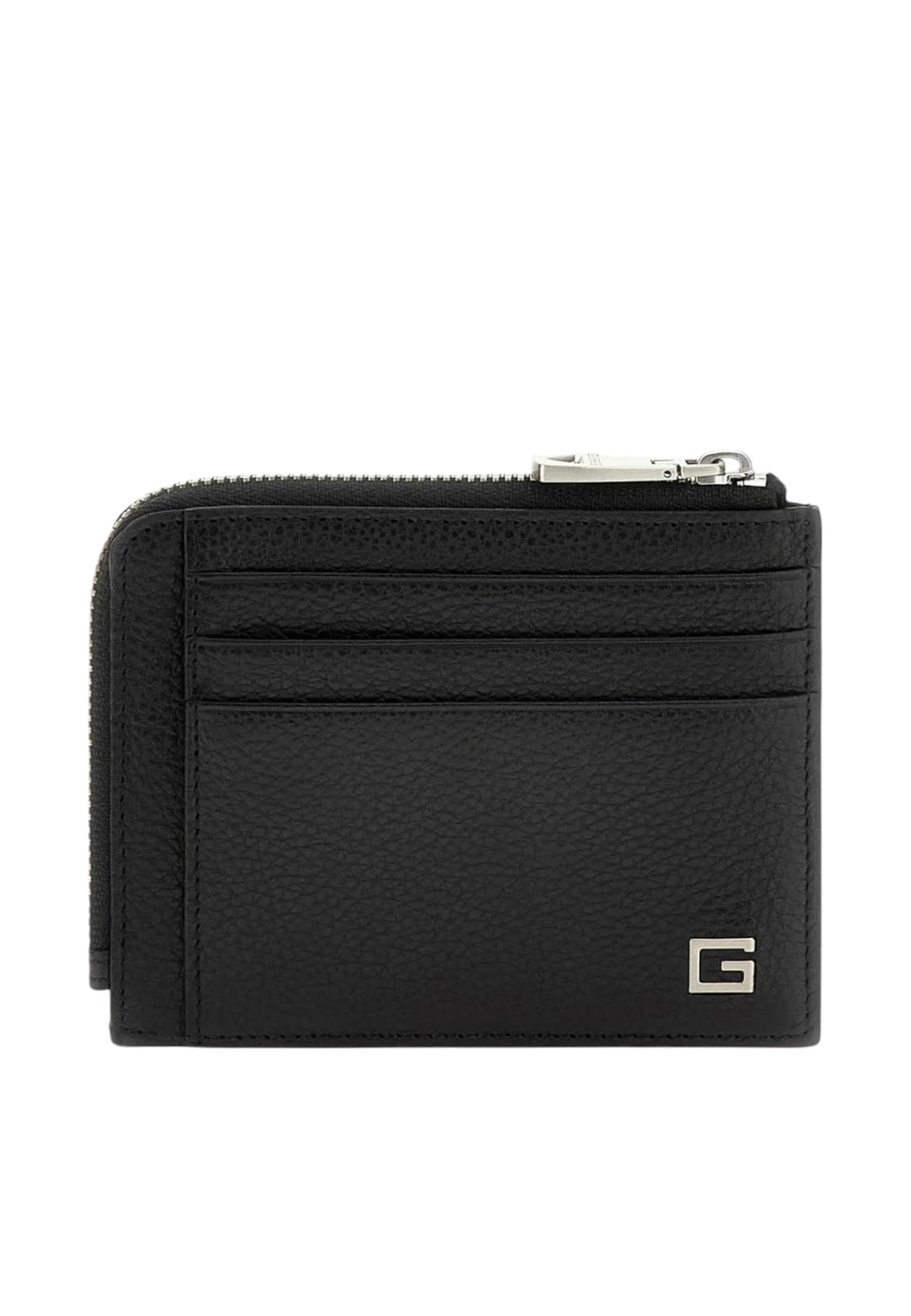 Guess Zurigo Multiple Leder-Kartenetui, Schwarz
