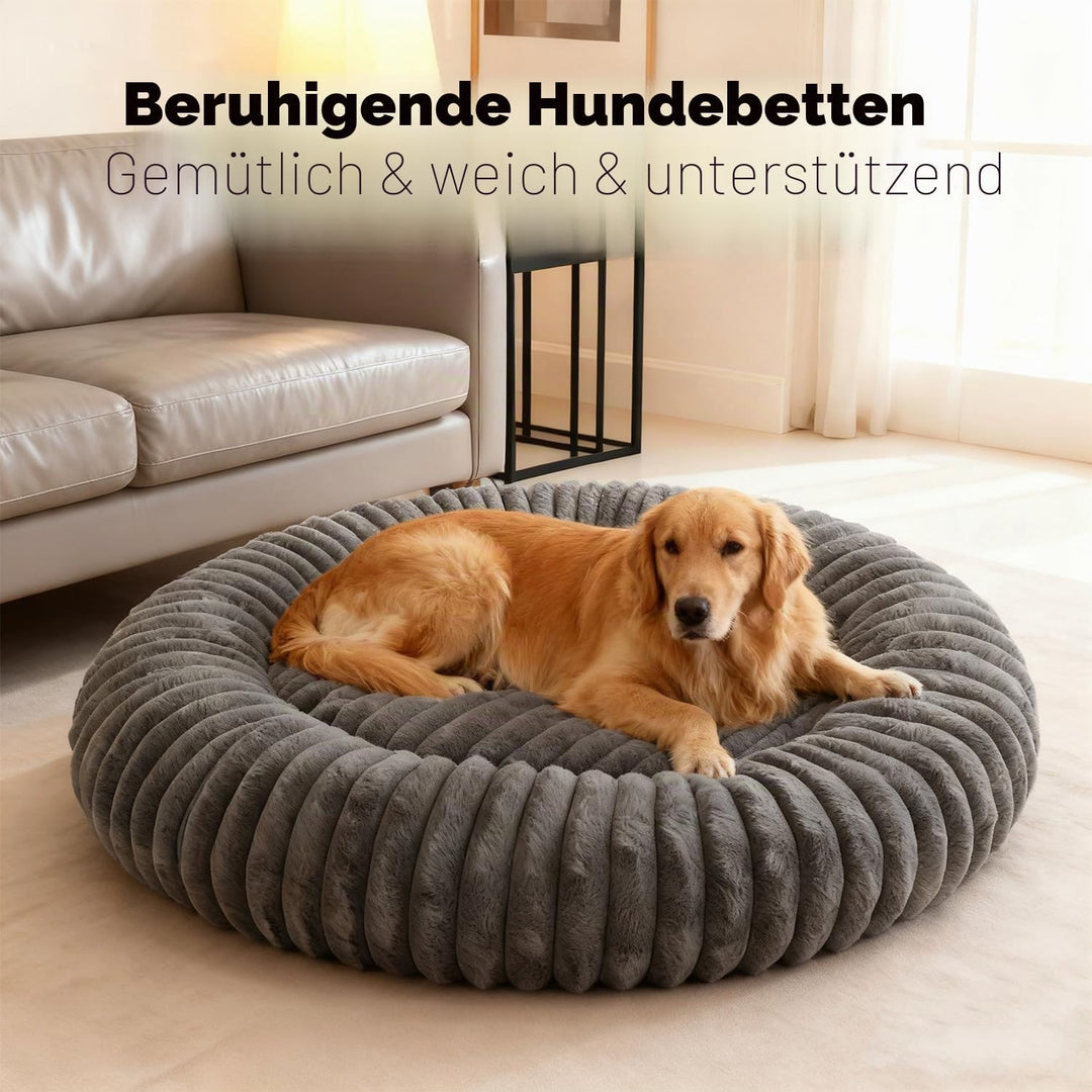 Flauschig Haustierbett Waschbar Hundebett Katzenbett Rund Donut Hundekorb Indoor Katzenkissen Katzen