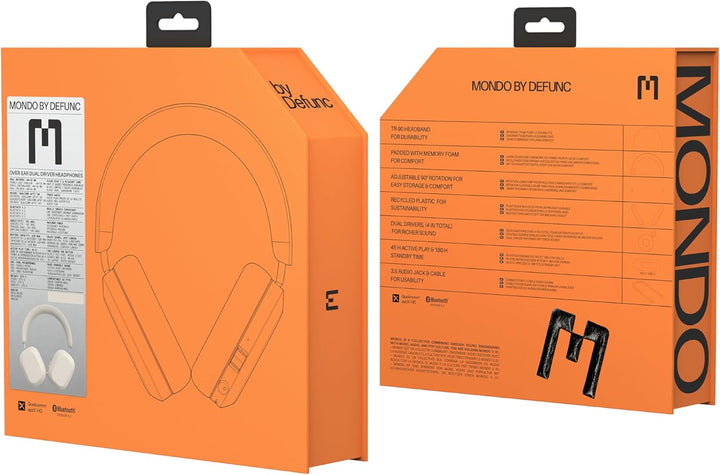 Defunc Mondo Over-Ears Wireless Headphones with Optional Cable - 45H of Active Play Time - Bluetooth