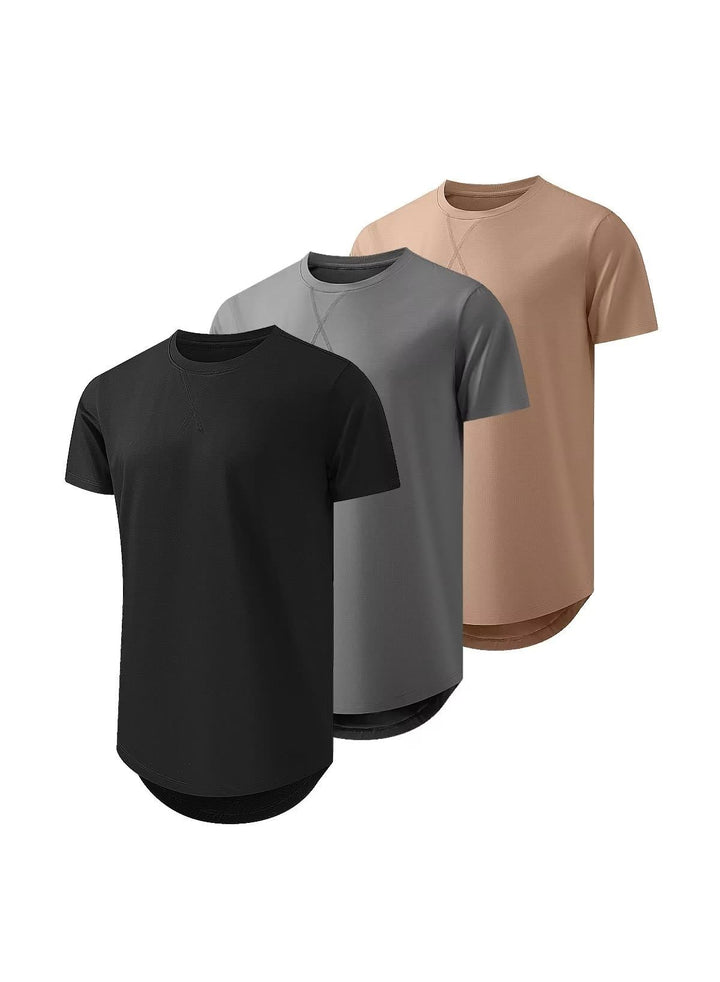 JMIERR 3 Pack T Shirt Herren Sommer Basic Einfarbig T-Shirt Baumwole Slim Fit Hemd Kurzarm Sportwear