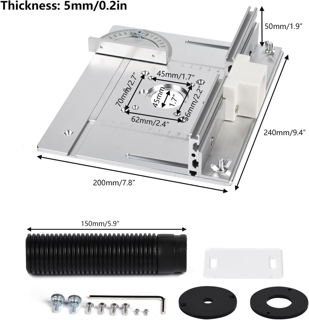 Frästisch Einlegeplatten, Aluminiumlegierung mit Klarer Skala, Frästisch Einlegeplatte für Oberfräse
