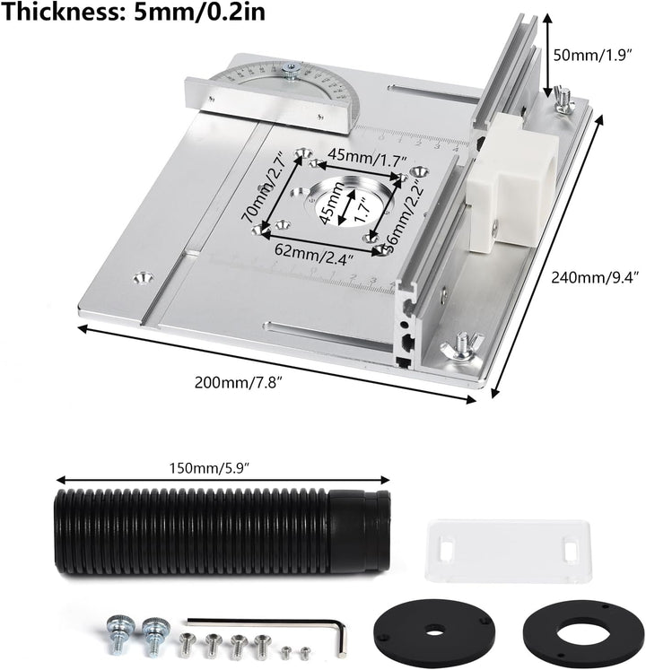 Frästisch Einlegeplatten, Aluminiumlegierung mit Klarer Skala, Frästisch Einlegeplatte für Oberfräse