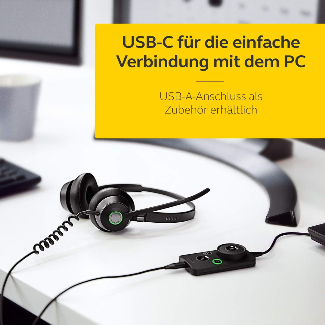Jabra Engage 50 On-Ear Stereo Headset - Microsoft-zertifizierter digitaler Kopfhörer mit Kabel - pas