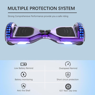 RCB Hoverboards 6,5 Zoll Skateboard Kinder und Jugendliche Hoverboards mit Bluetooth - Led Licht Seg