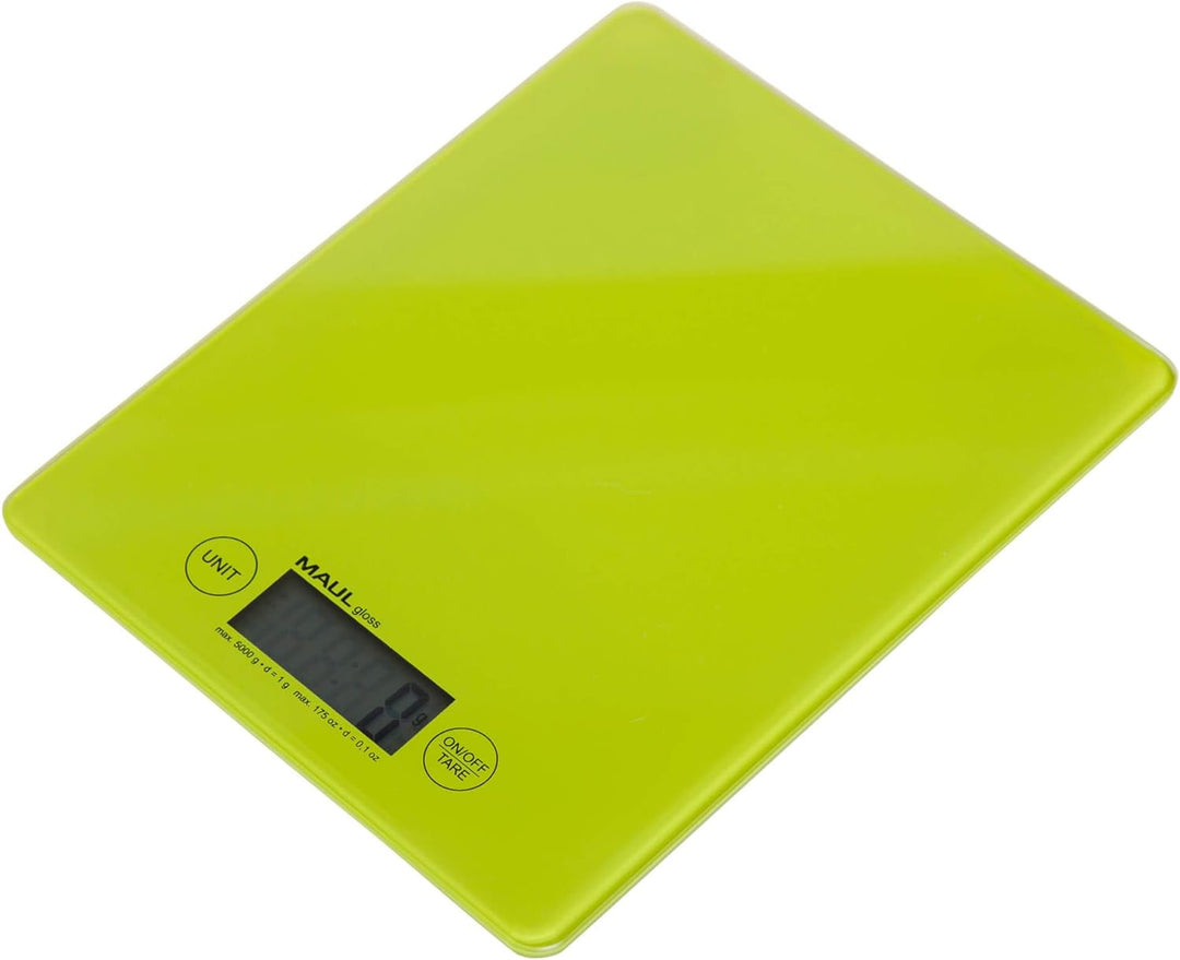 Digitale Küchenwaage/Briefwaage MAULgloss, hellgrün, 5KG, Glasoberfläche, Hellgrün
