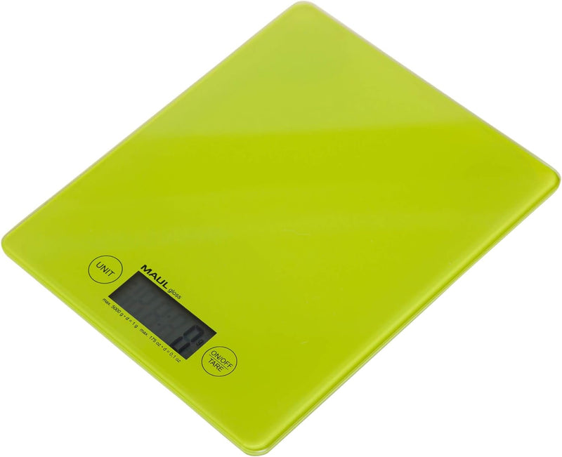 Digitale Küchenwaage/Briefwaage MAULgloss, hellgrün, 5KG, Glasoberfläche, Hellgrün