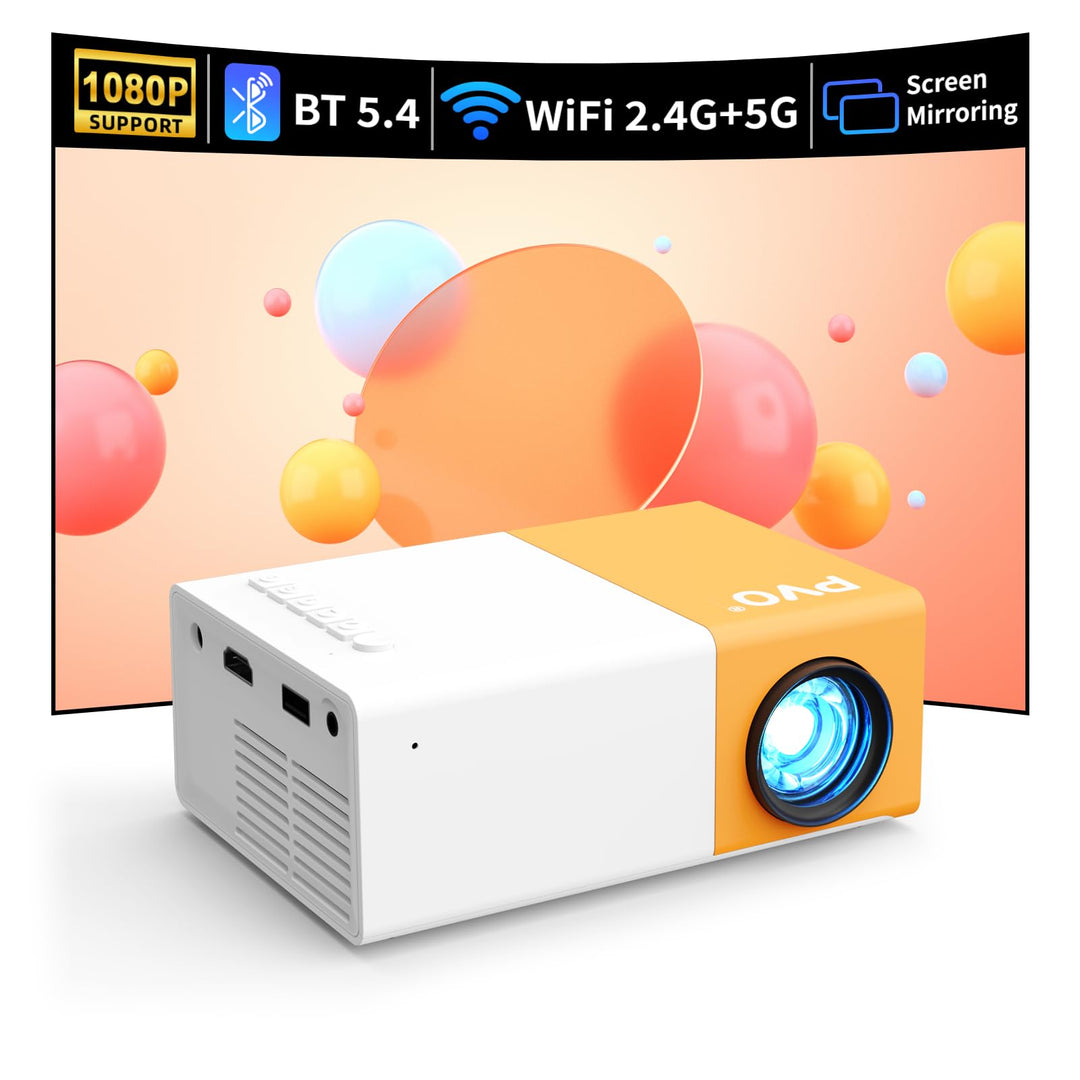 Mini Beamer, PVO WiFi projektor Tragbarer Filmprojektor, Telefonbildschirm Kann Drahtlos Oder per Da