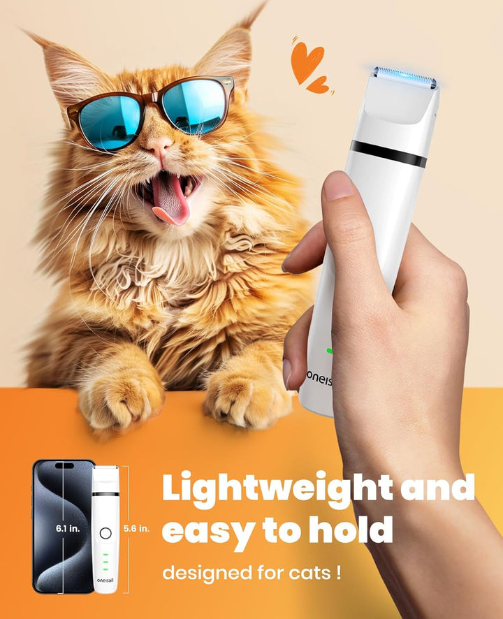 oneisall 3 in 1 Schermaschine Katze Hunde Set, Leise Katzenrasierer Profi Haarschneidemaschine für K