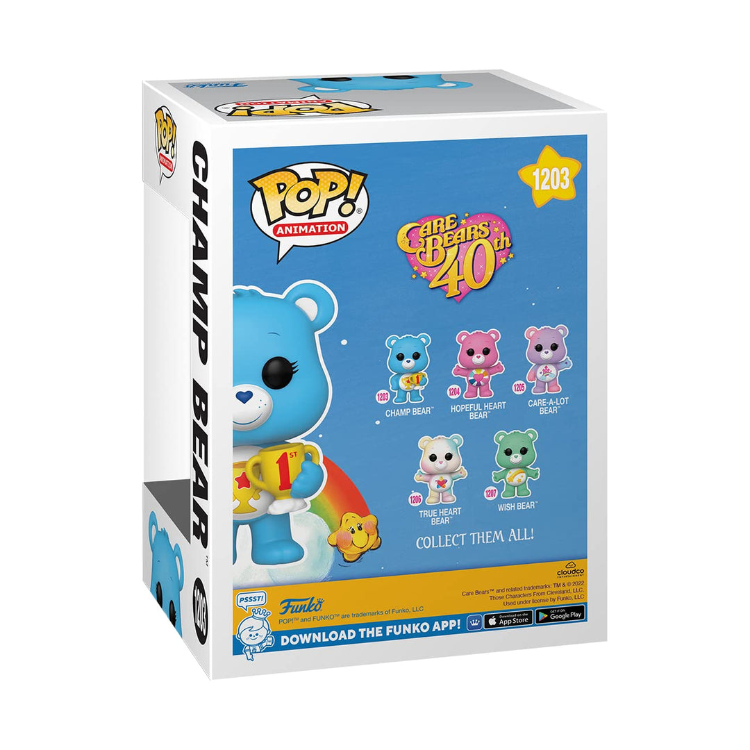 Funko Pop! Animation: CB40- Champ Bear - Beflockt CH - Care Bears - Vinyl-Sammelfigur - Geschenkidee