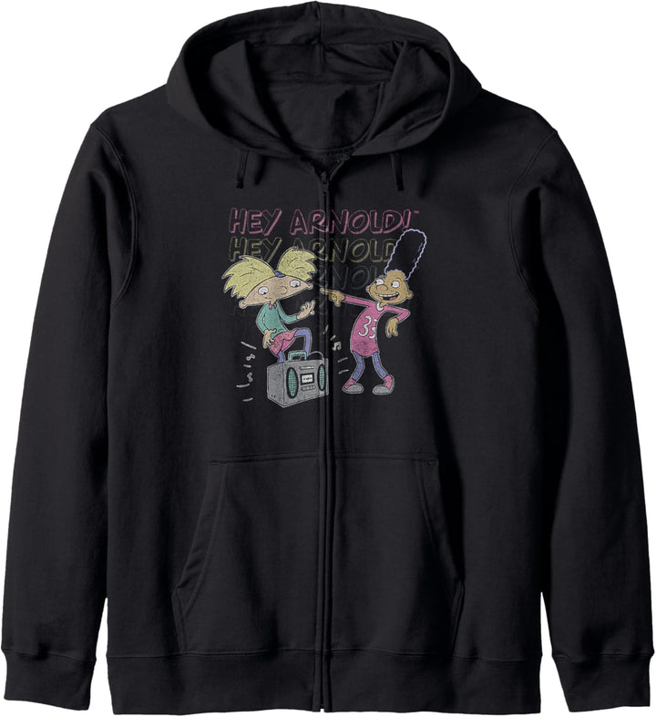 Hey Arnold! Arnold & Gerald Jamming Distressed Portrait Kapuzenjacke