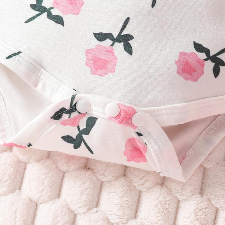 Baby Mädchen Kleidung Floral Tops Body Bär Latzhose Einstellbare Overalls Outfits Set 0-3 Monate Ros