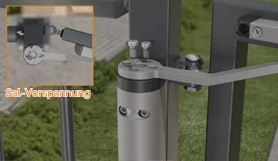 LOCINOX einstellbarer Türschliesser Verticlose 2 Öffnungswinkel 90° / 180° Silber