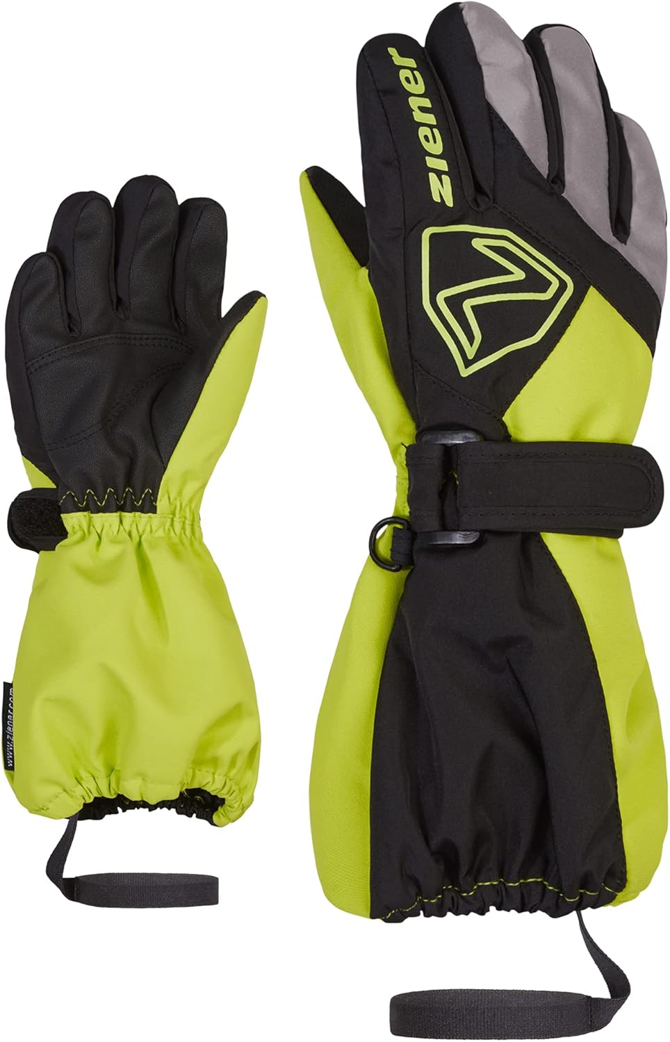 Ziener Unisex Baby Lauro Ski-Handschuhe/Winter | wasserdicht, Lange Stulpe, reflektierend 92cm black