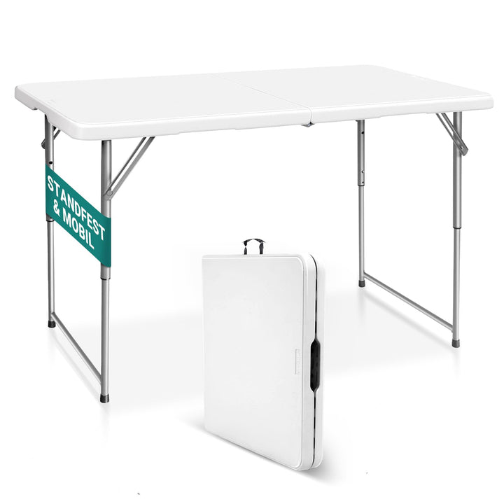 Klapptisch 120 cm tragbar, höhenverstellbar Campingtisch, Gartentisch Esstisch Partytisch klappbar f