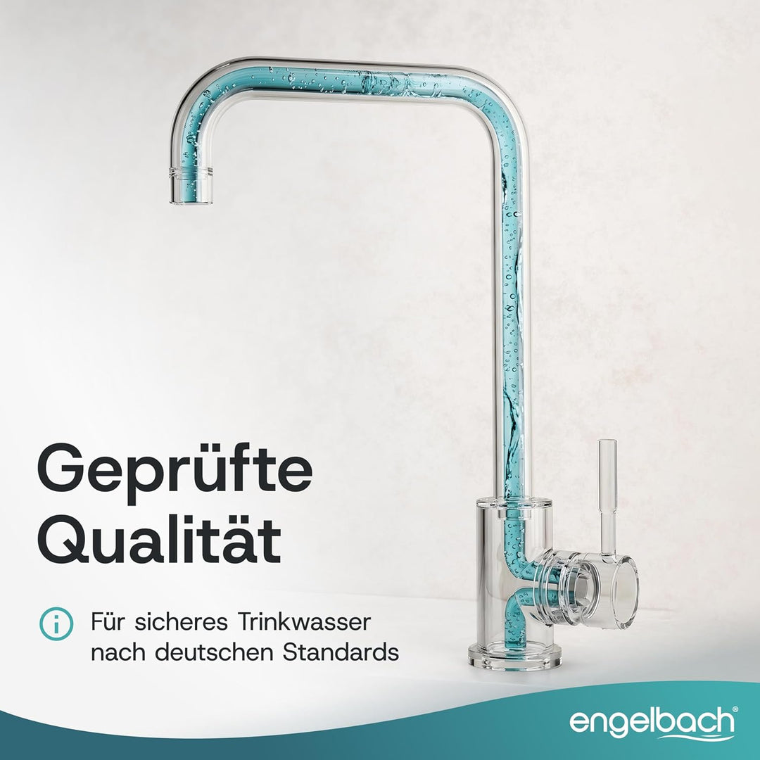 Engelbach® Wasserhahn Küche - 360° Schwenkbare Küchenarmatur aus 304 Edelstahl - inklusive tropffrei