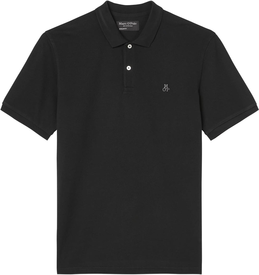 MARC O’POLO CASUAL Polo – Herren Poloshirt – klassisches Polohemd aus Bio-Baumwolle S Schwarz, S Sch