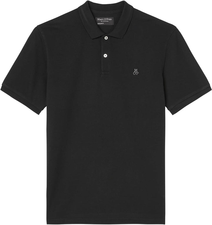MARC O’POLO CASUAL Polo – Herren Poloshirt – klassisches Polohemd aus Bio-Baumwolle S Schwarz, S Sch