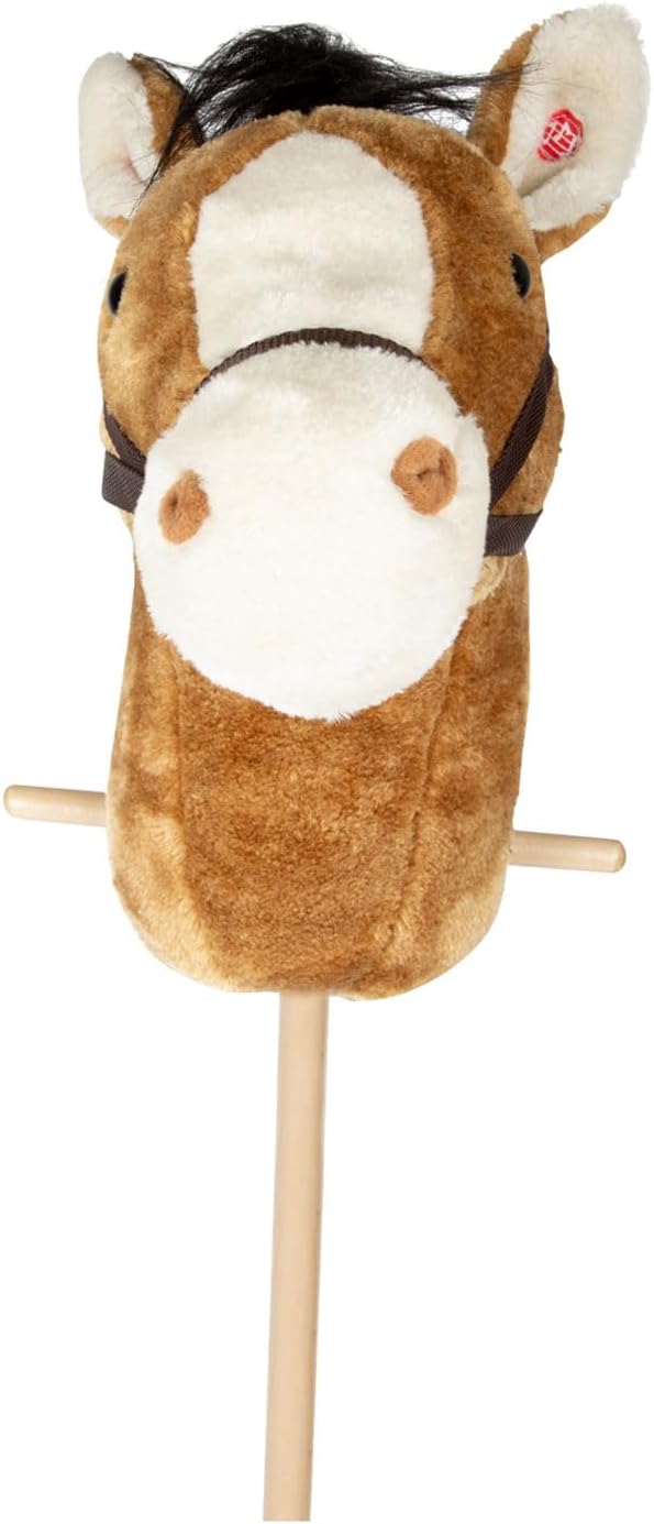 small foot Steckenpferd Nico, aus Holz und Plüsch, mit Halfter, Zügeln, Haltegriffen & Geräuschen, a