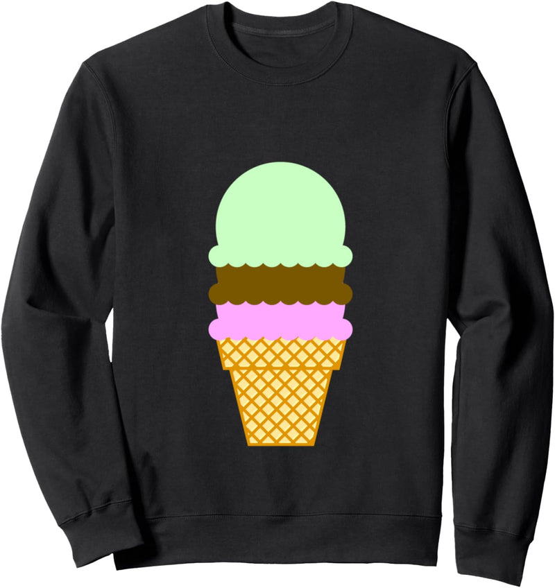 Schokoladen-Erdbeer-Minze-Eiscreme-Tüte Sweatshirt